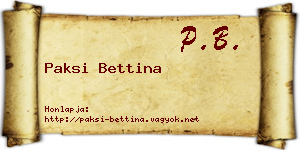 Paksi Bettina névjegykártya